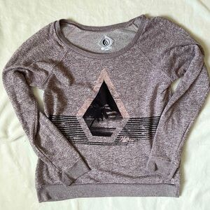 Volcom Gray Graphic Long Sleeve Hoodie